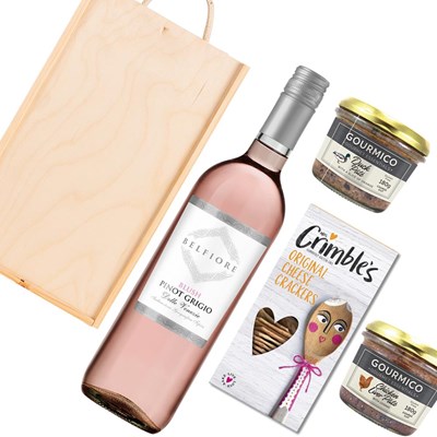 Belfiore Pinot Grigio Blush Rose Wine And Pate Gift Box